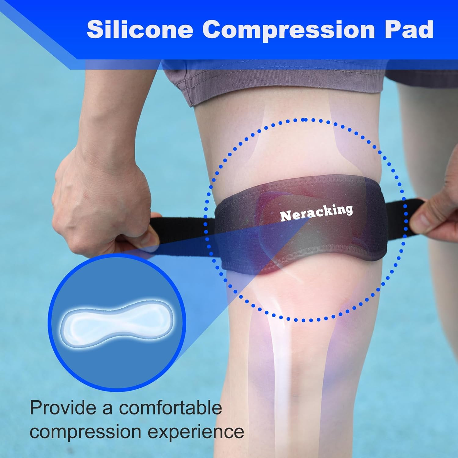 Neracking IT Band Strap, Adjustable IT Band Relief, Iliotibial Band Compression