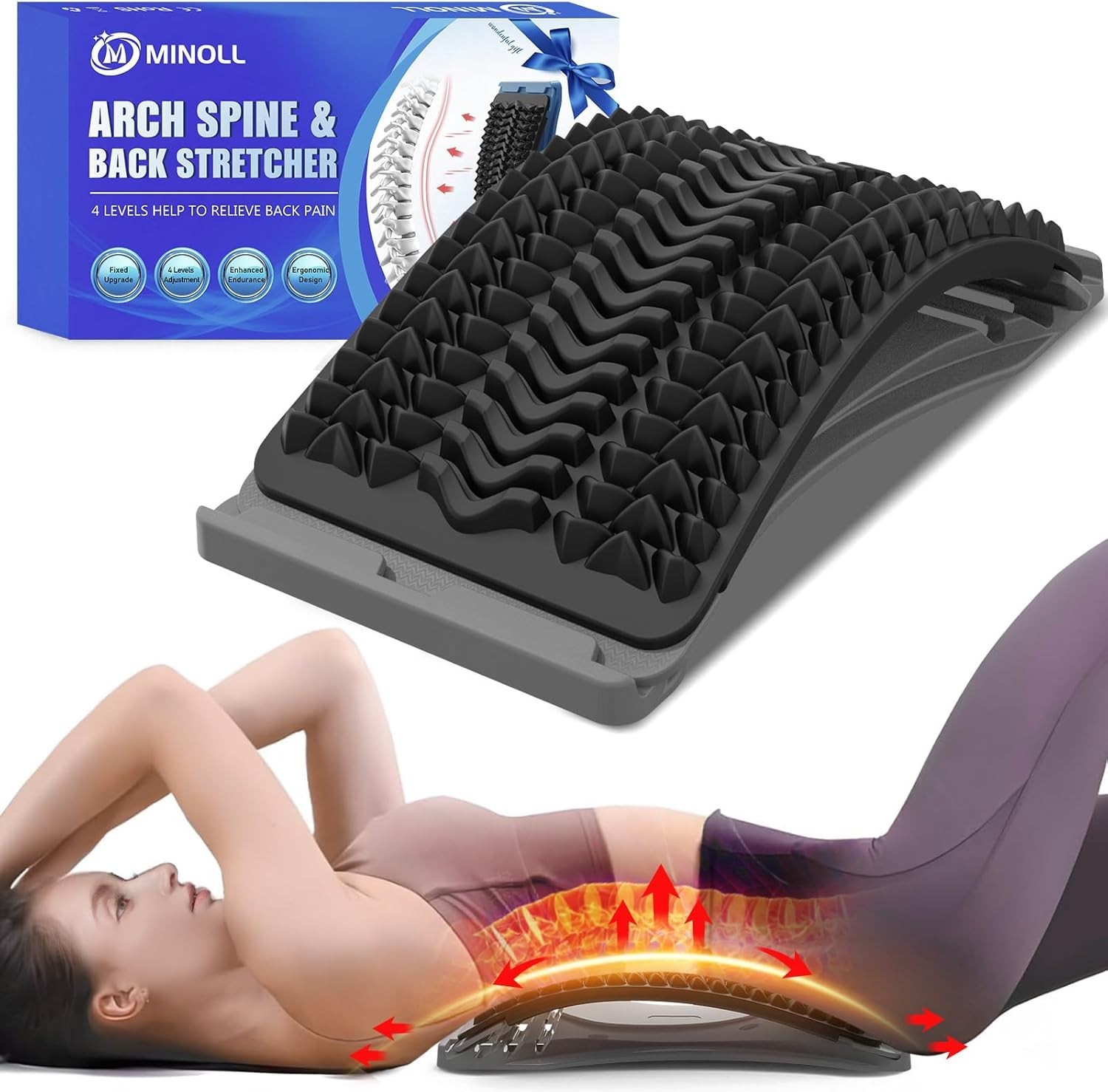 MINOLL Back Stretcher for Lower Back Pain Relief NEW