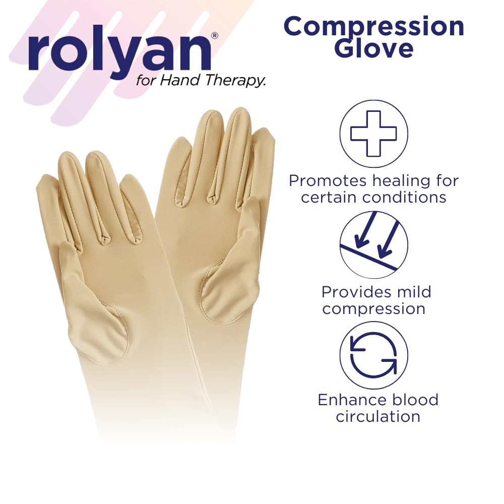 Rolyan Compression Gloves, Compression Gloves for Arthritis for Men Women, A…