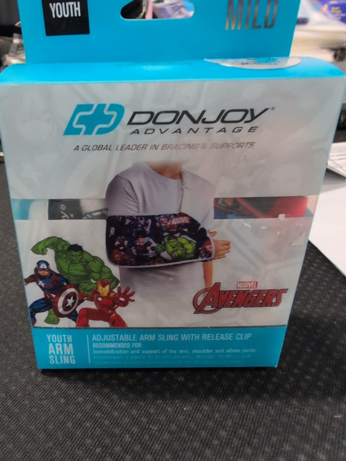 NEW DonJoy Marvel Avengers YOUTH Adjustable Arm Sling W/ Release Clip