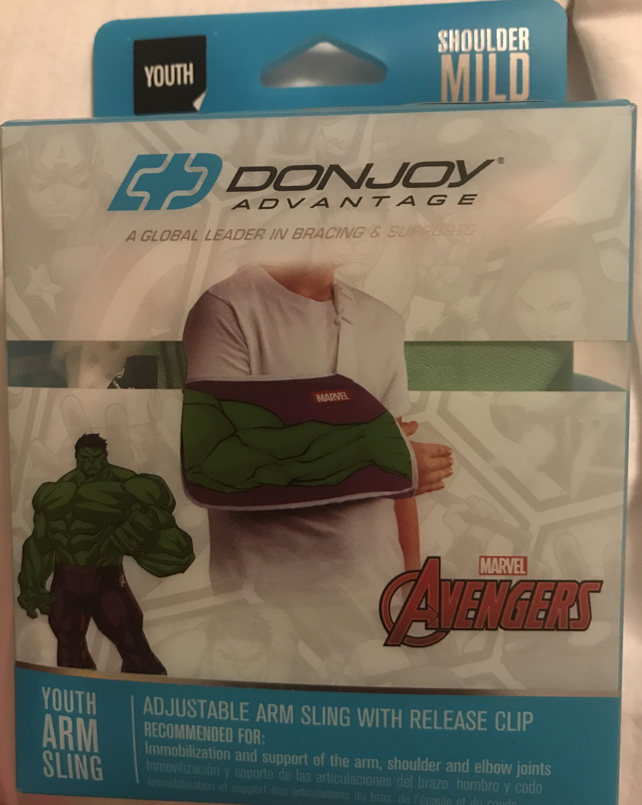 DonJoy Advantage Marvel Avengers Hulk Youth Adjustable Arm Sling NEW