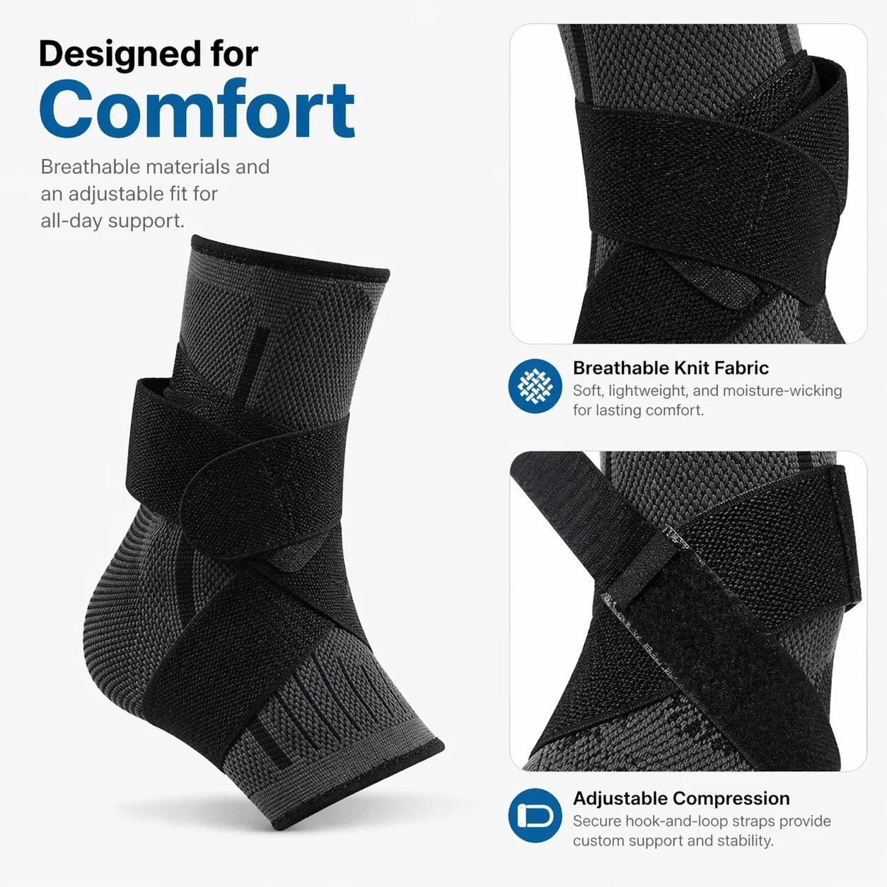 Ankle Brace Compression Sleeve Support Plantar Fasciitis Pain Relief Foot Wrap