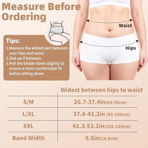 Abdominal Binder Post Surgery Postpartum Belly Band, C-section Belly Grey S/M