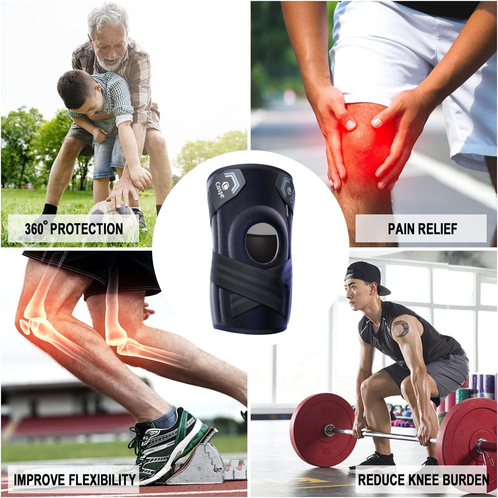 Knee Joint Brace Adjustable Knee Sleeves Support for Sport Joint Pain Arthritis