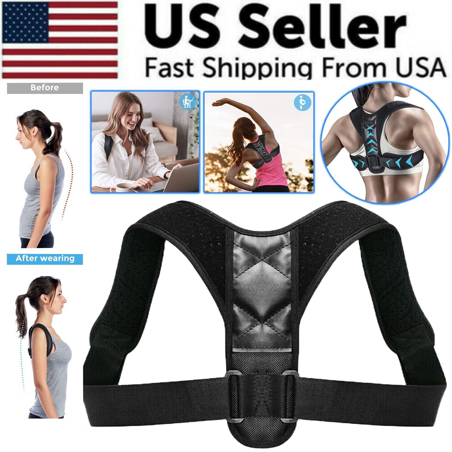 Posture Corrector For Adults Adjust Clavicle Support and Providing Pain Relief
