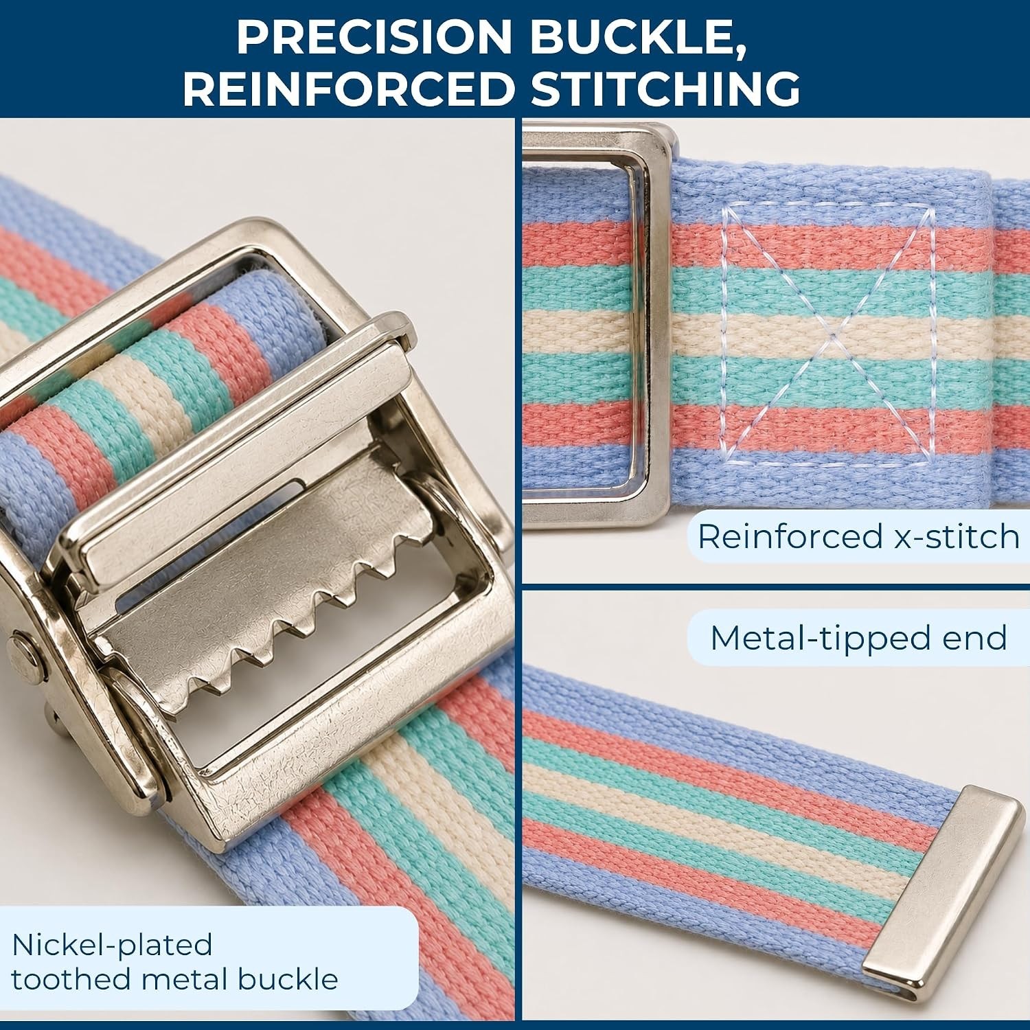 Metal Buckle Gait Belt – Adjustable Machine Washable Strong and Durable Mater…