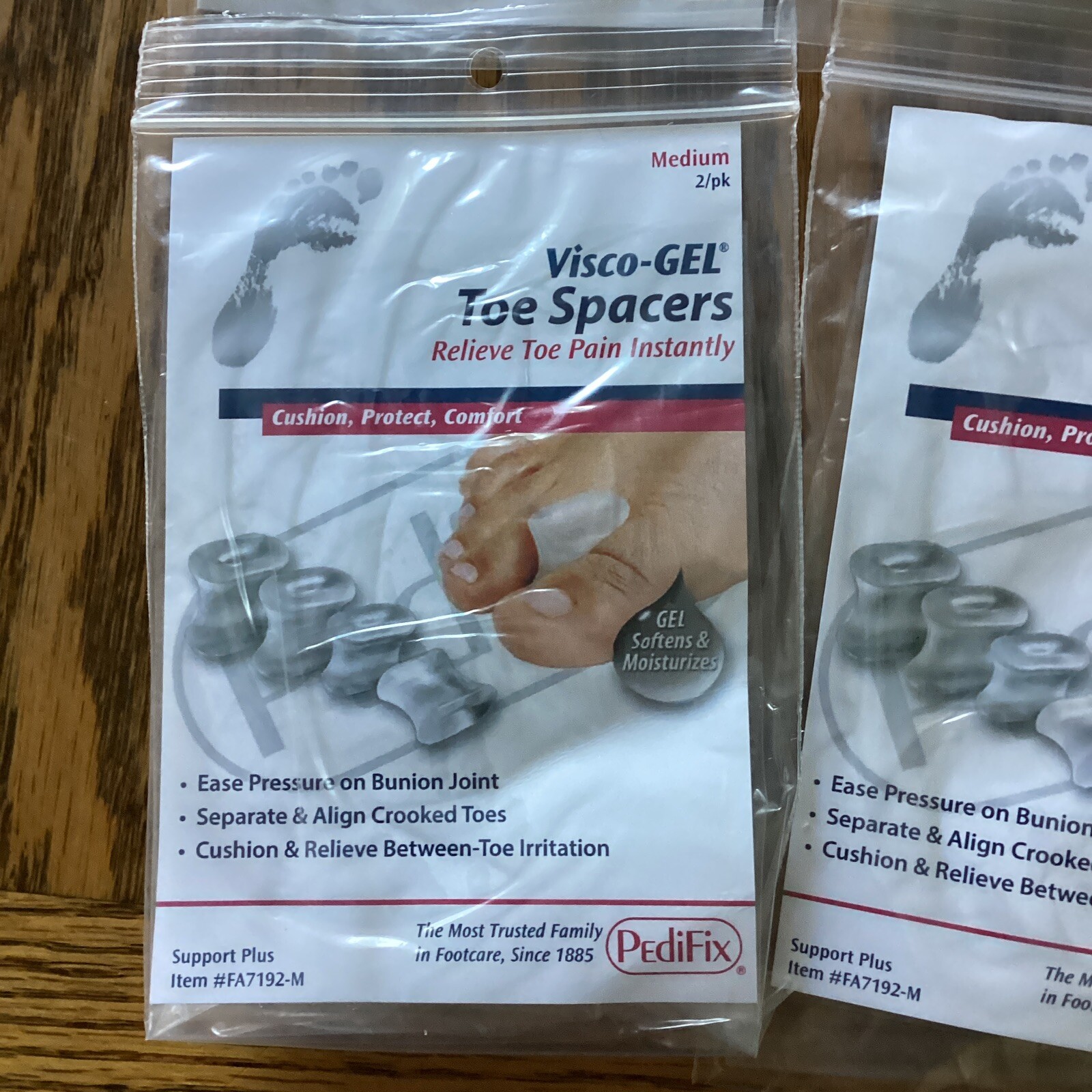 6 Packages PediFix Visco Toe Spacers Medium 2/Pack Sealed New