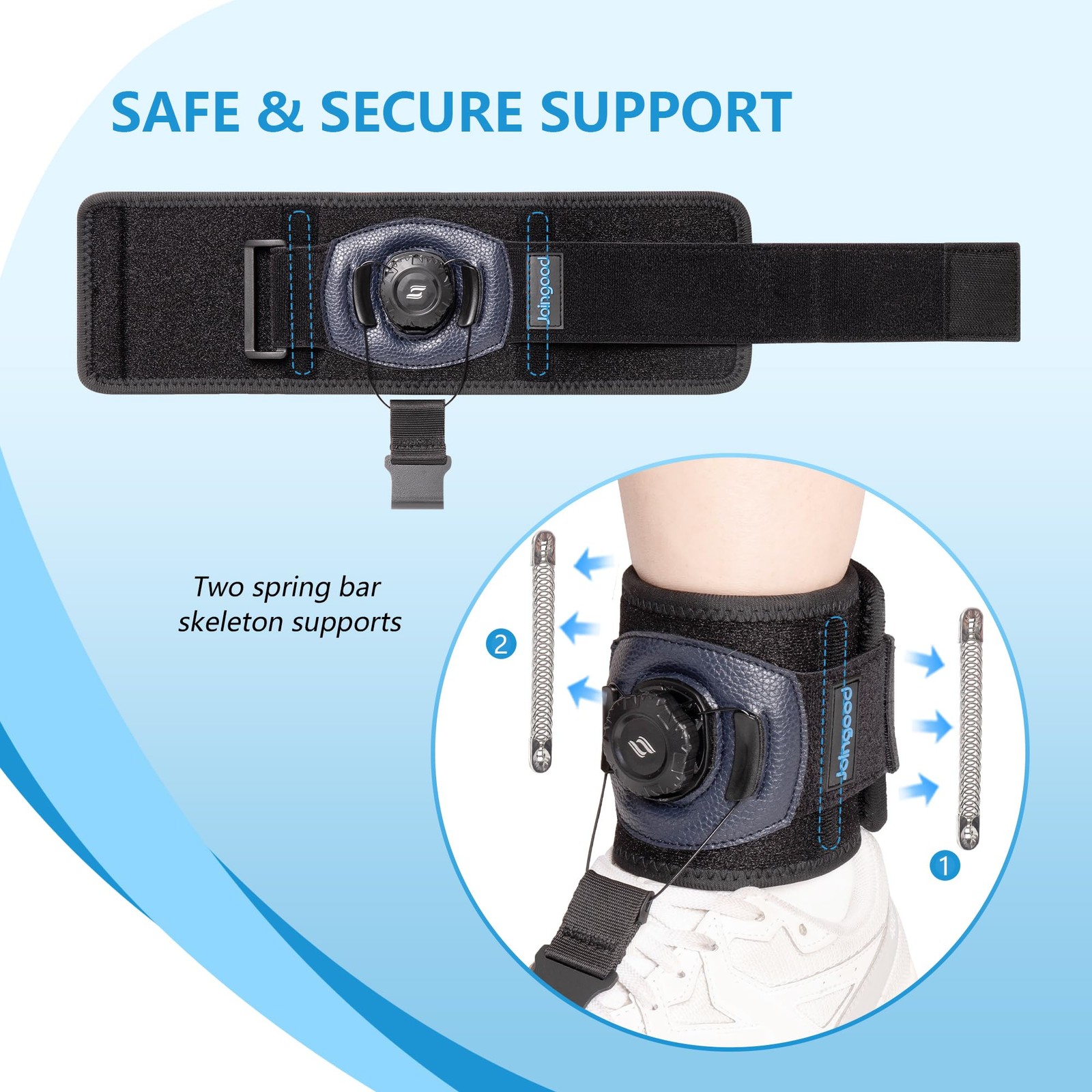 AFO Foot Drop Brace for Walking with Shoes, Drop Foot Brace with Reel-Adjust Dor