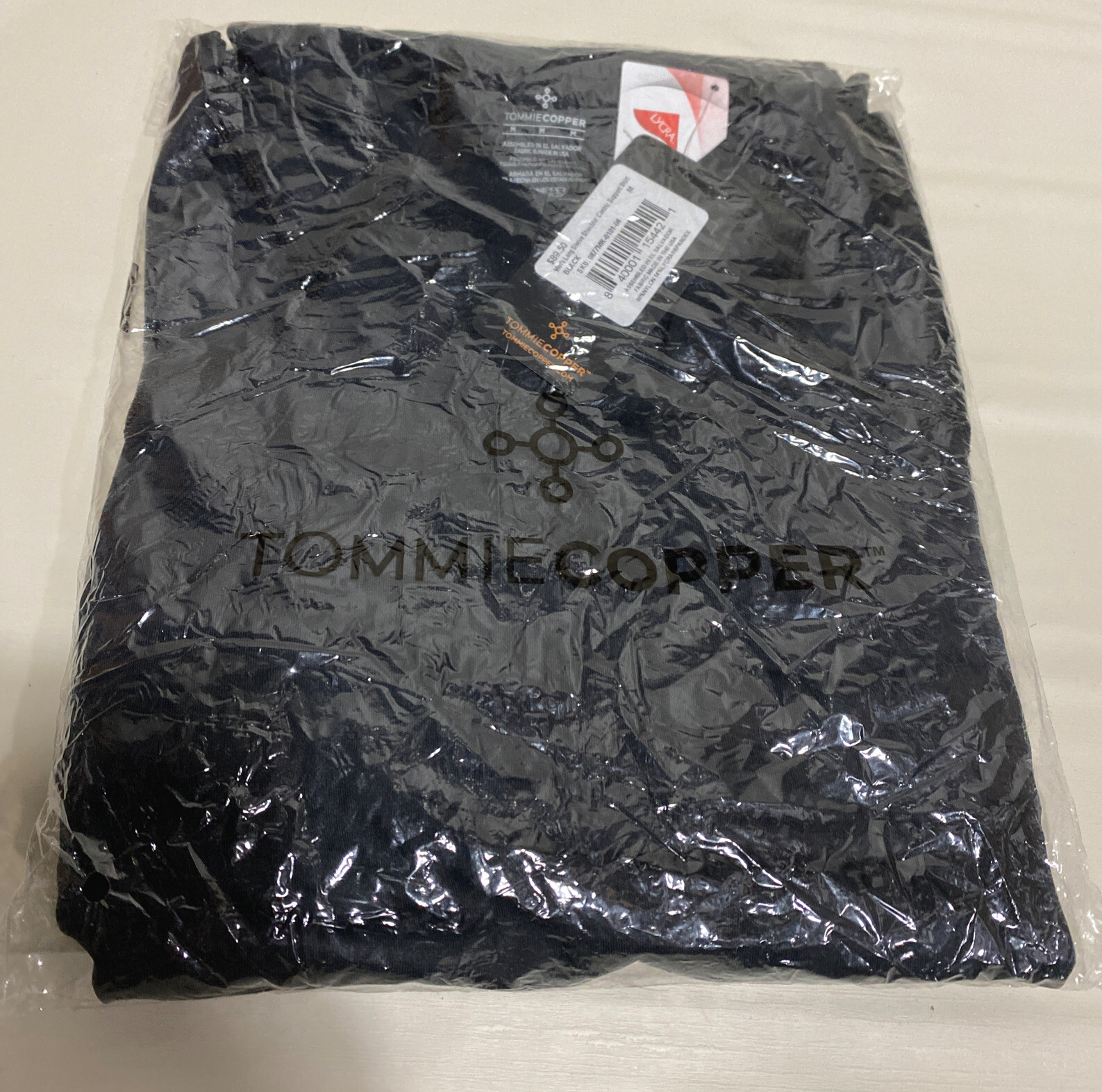 Tommie Copper Men’s Long Sleeve Shoulder Centric Support Shirt Black Size Medium