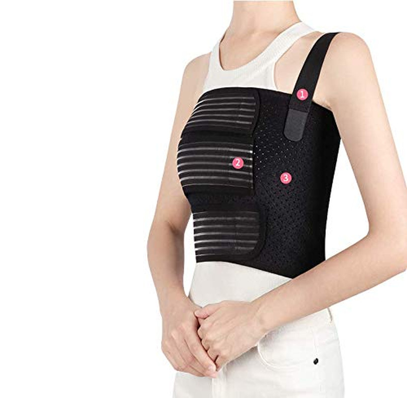 Rib Brace Broken Rib Belt, Chest Brace Elastic Rib Support Brace for Men and Wom