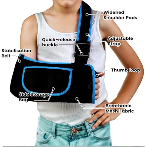mosago Kids Arm Sling, Lightweight Breathable Mesh Shoulder S (Kids) Blue