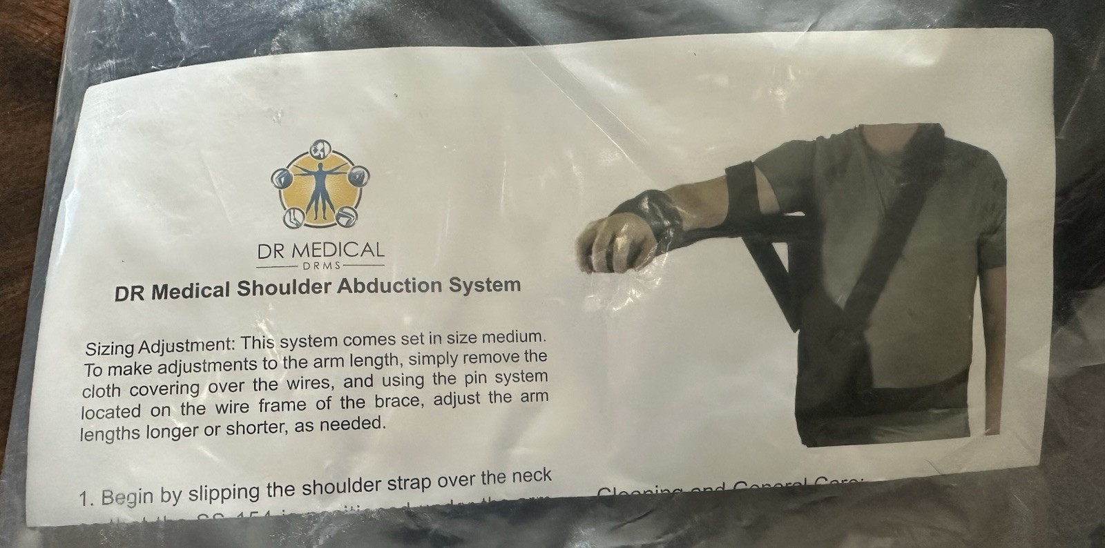 NEW Dr Medical Shoulder/arm Abduction System SS-154 Universal Brace Black Sling