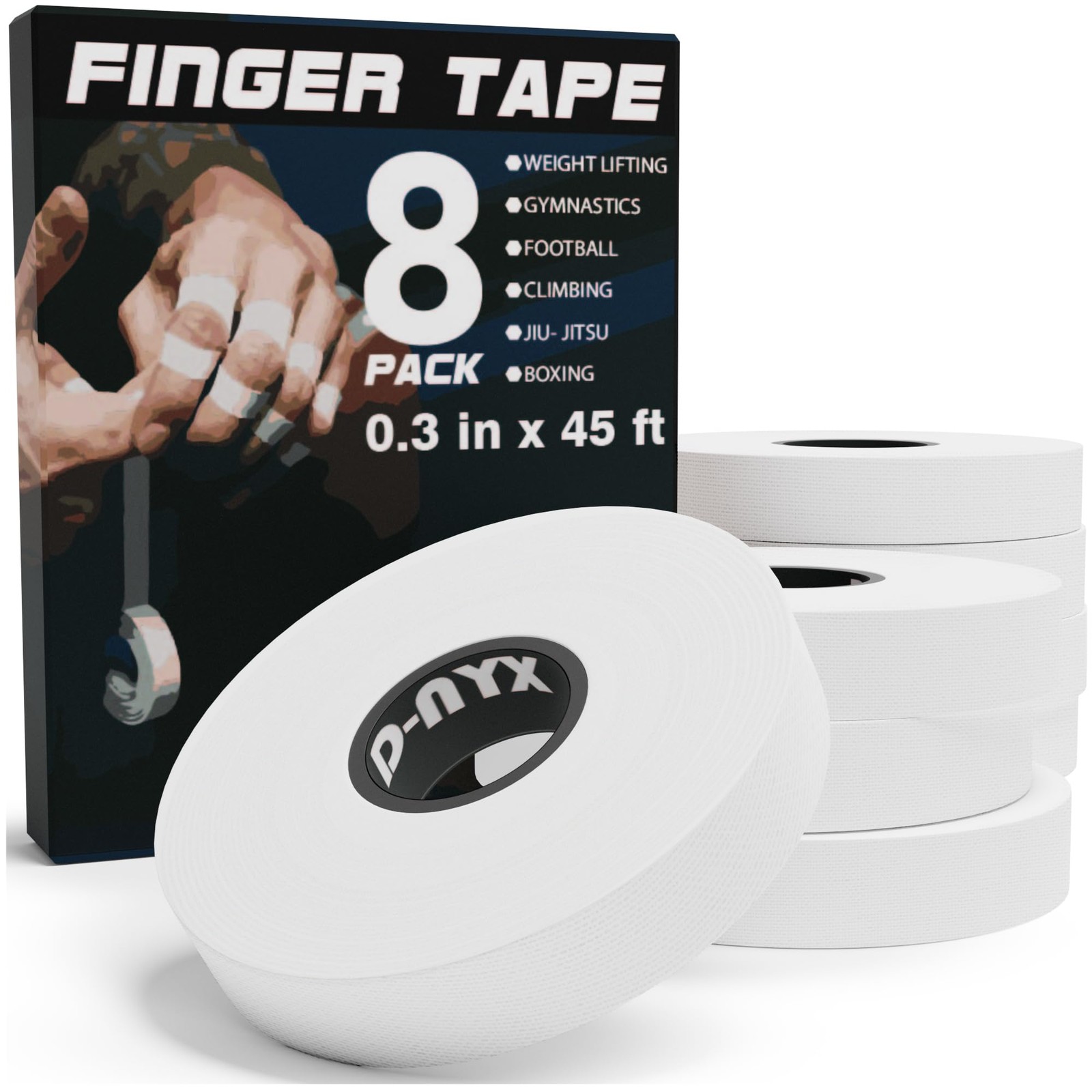 D-NYX Finger Tape Hand Tape White 0.3 inch Rock Climbing BJJ Jiu Jitsu MMA