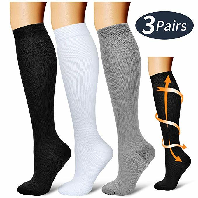 6 Pares Medias de Compresión para Hombres Y Mujeres Profesionales 15-20 mmHg