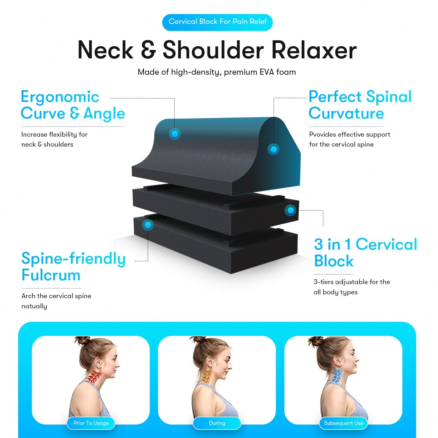 Cervical Traction Orthotic Chiropractic Neck Alignment Device for Spinal Curv…