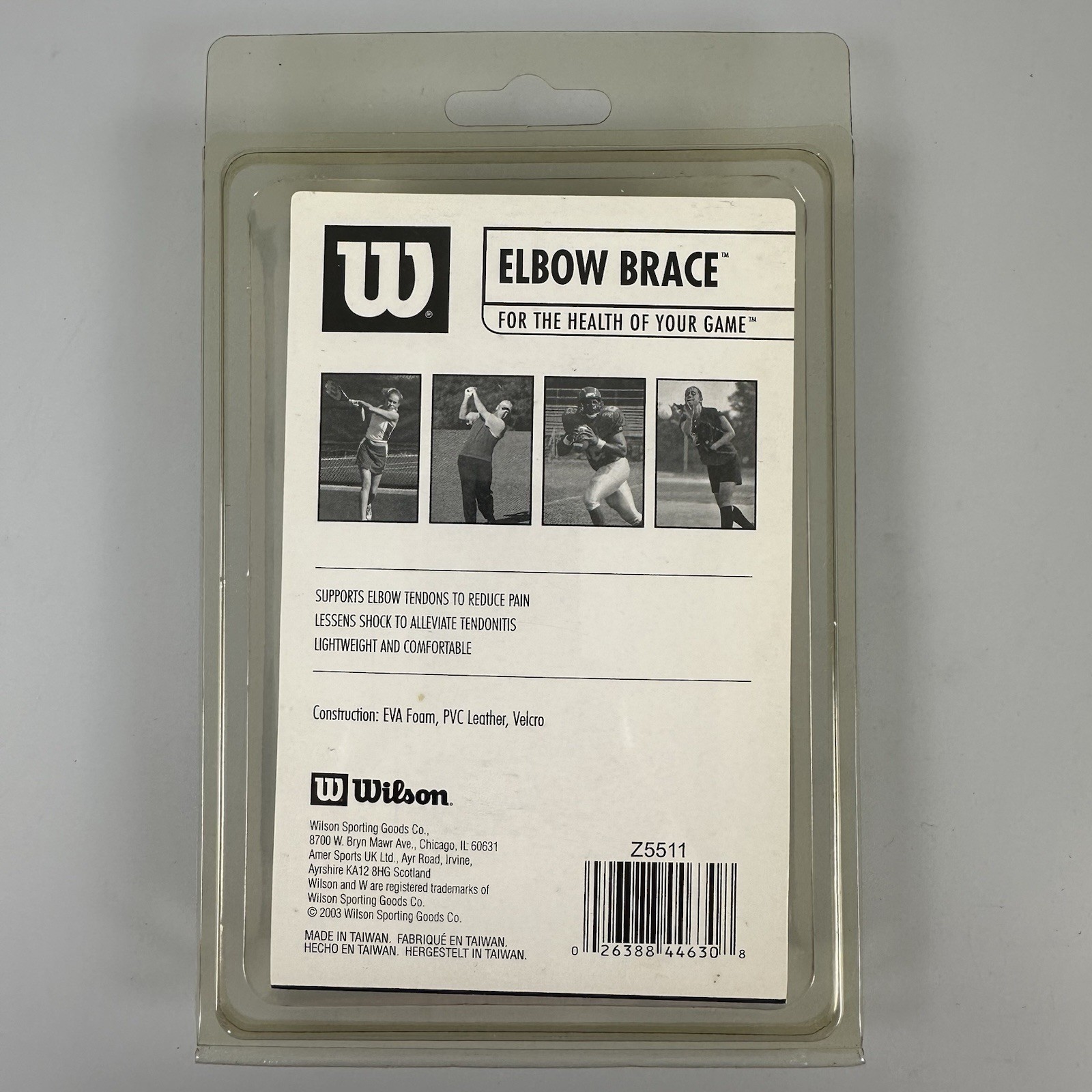 Wilson Elbow Brace Tendonitis Support White Lightweight Comfortable Adjustable