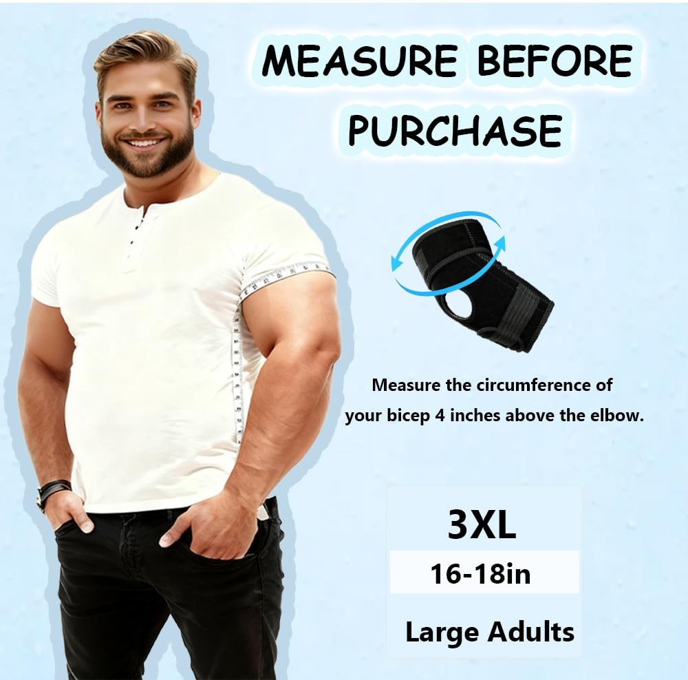 Plus Size Arm Brace Tennis Elbow Stabilizer Relieving Tendonitis Arthritis