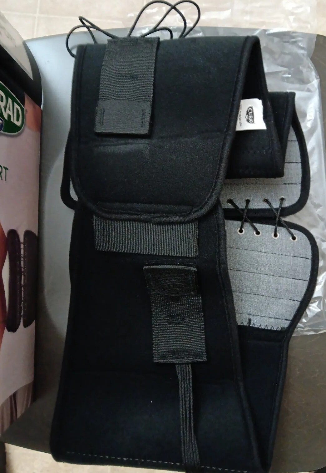 Back Support Brace XX-Large Curad Dual-Pulley System Black Posture Corrector