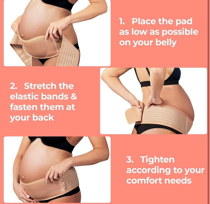 Pregnancy Belly Bands for Pregnant Women Back Support Brace Beige Size Trenta