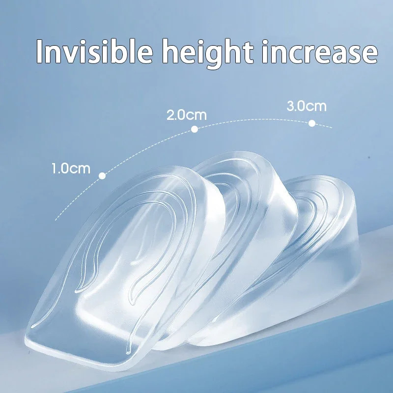 2pcs/4pcs Men’s and Women’s Arch Support Height Increasing Insoles Invisible Ela