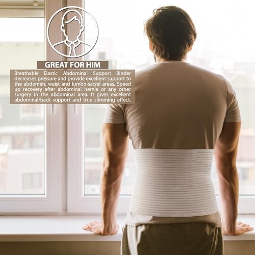 Premium Umbilical Hernia Belt for Men and Plus Size 3XL (up to 52″) Beige