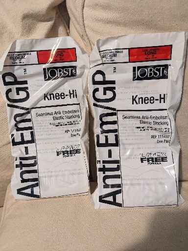 2 Pairs Jobst 111407 Med/Long Knee-Hi Anti-EM/GP Seamless Anti-Embolism Elastic