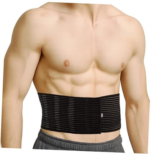 Umbilical Hernia Belt for Men & Women, Abdominal Support Binder Large Black