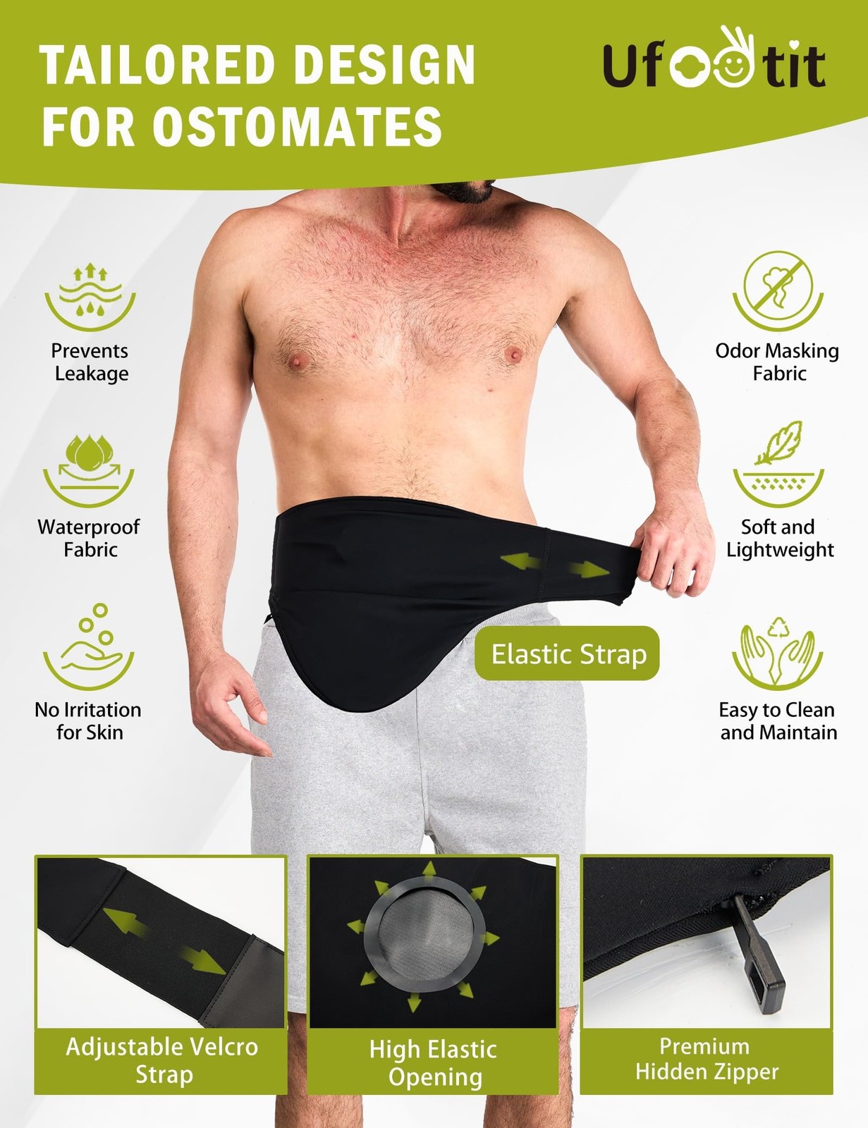 UFootIt Ostomy Bag Covers, Colostomy Bag Covers for Men and Women to Hold Ost…