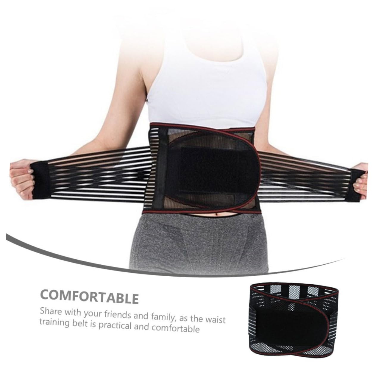 INOOMP Back Brace for Lower Pain,Back Support Belt 92x20cm, Black
