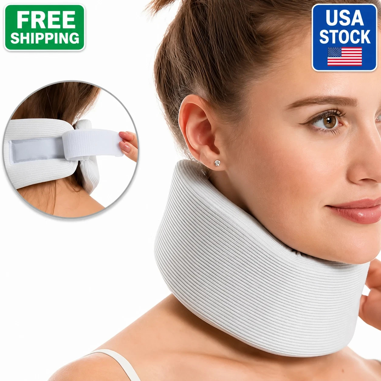 1PC Adjustable Cervical Neck Brace Soft Sponge Neck Support Collar Sleep