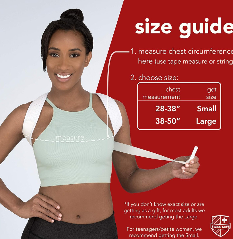 Swiss Safe Posture Corrector for Men/Women – Stylish & Discreet Ergonomic White