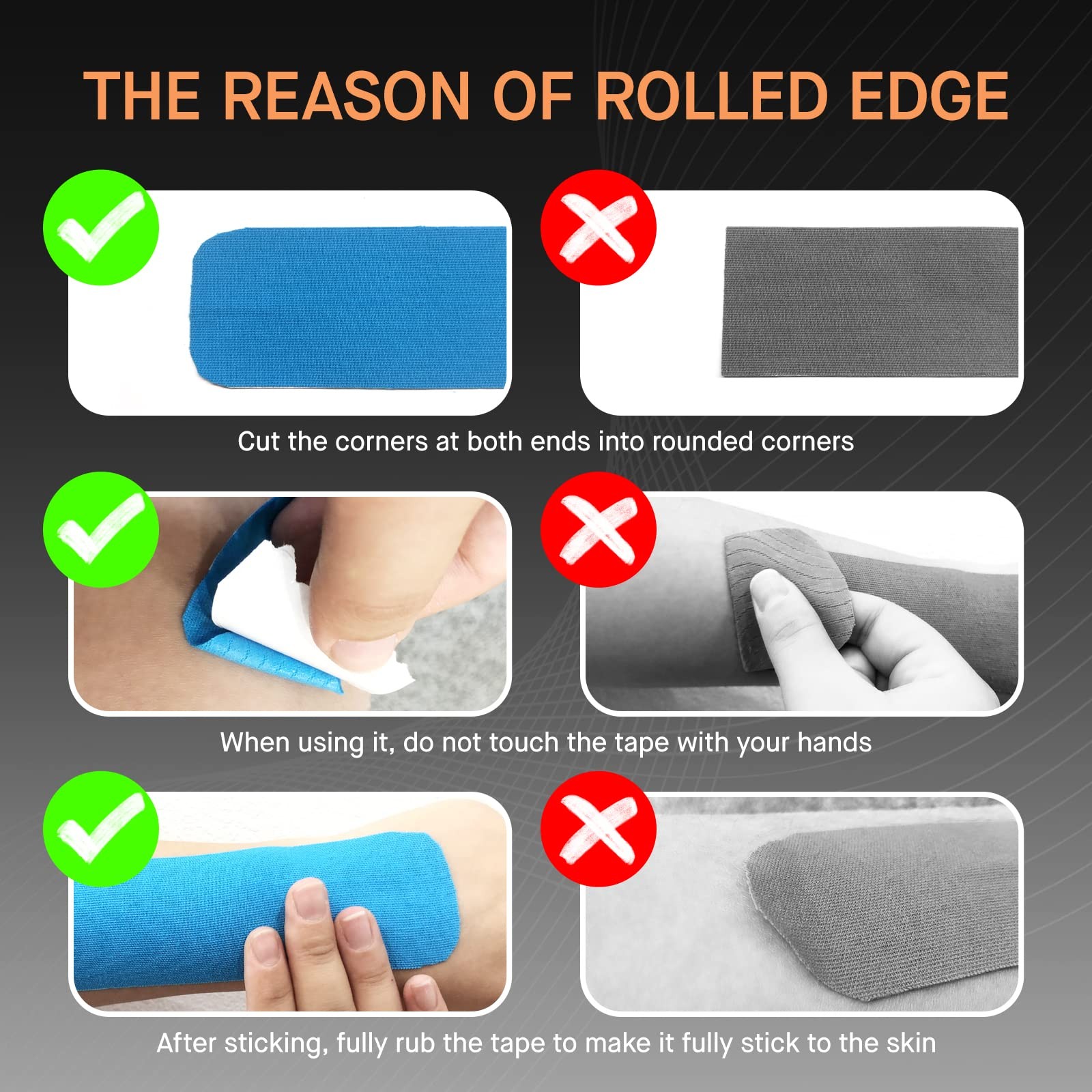 OK TAPE Kinesiology Tape, Regular Original Cotton Elastic Athletic – Light Blue