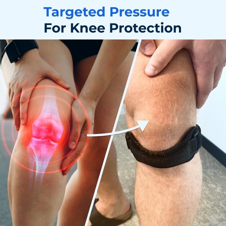 Adjustable Patella Knee Strap Brace for Support – Running, Basketball, Tennis, H