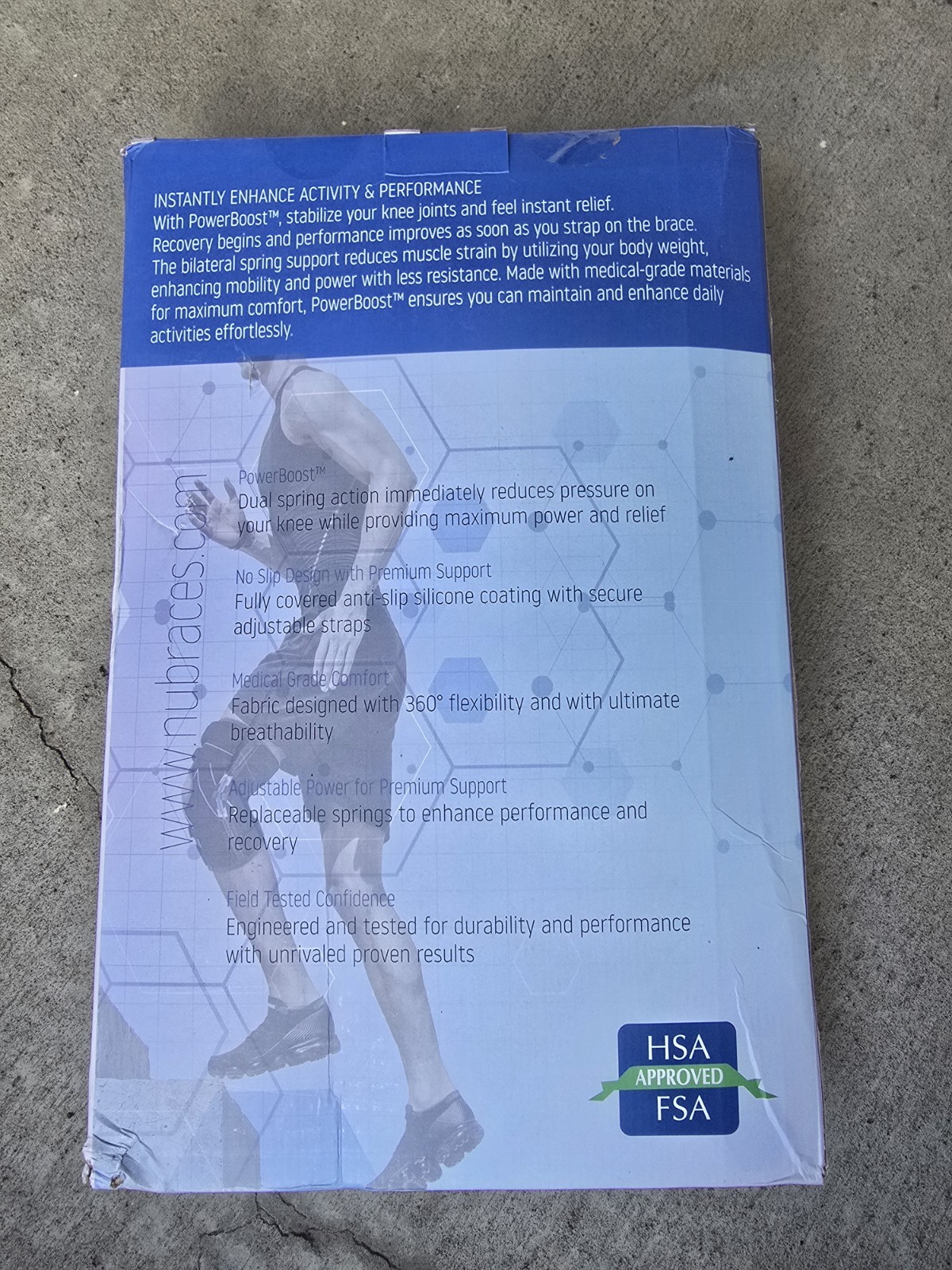 Nübrace Power Boost Knee Brace After Surgery Support – Size L Large