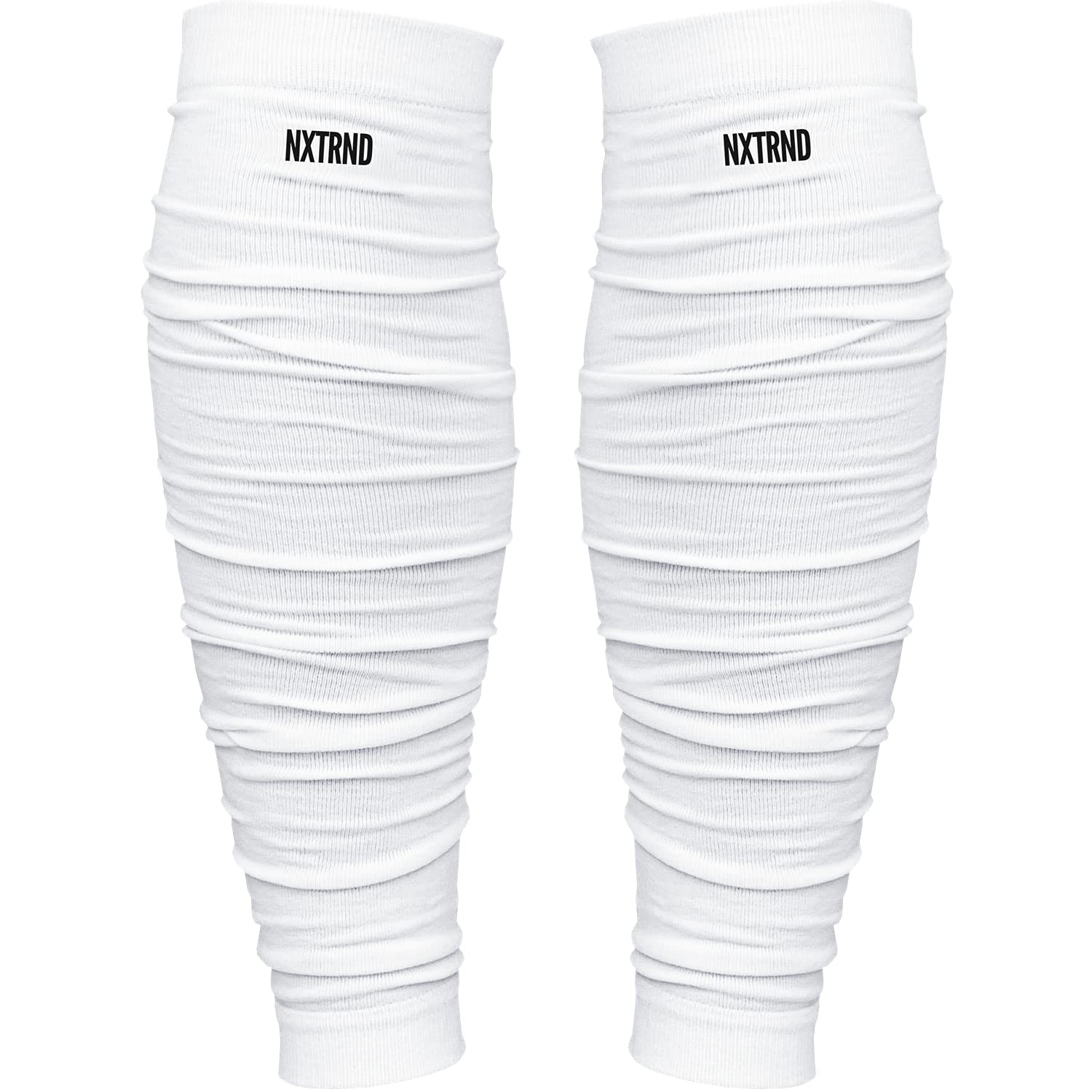 Nxtrnd Football Leg Sleeves, Calf Sleeves for Men & Boys, Sold as a Pair (White)