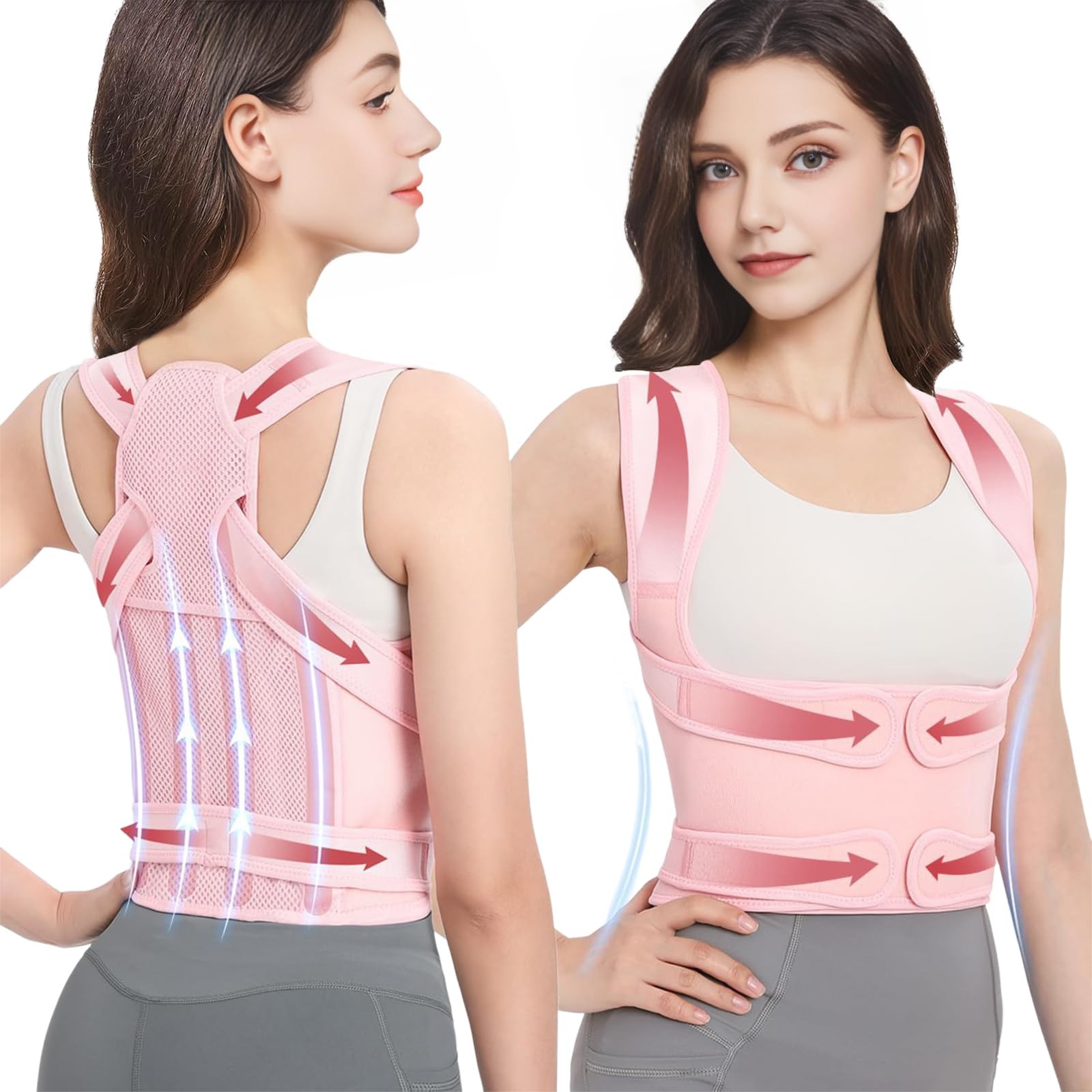 Back Brace Posture Corrector for Women & Men, Adjustable Shoulder Straightene…