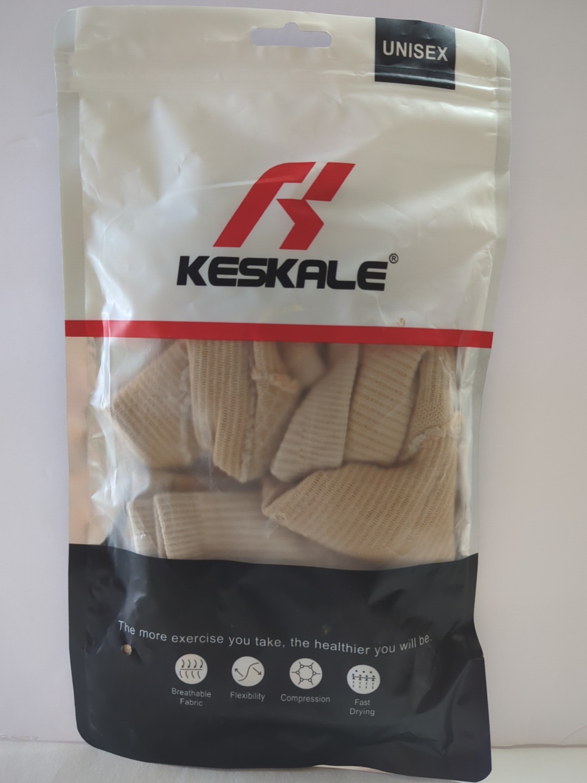 Keskale Foot Ankle Compression Sleeve Support Black L 2 Pairs A1