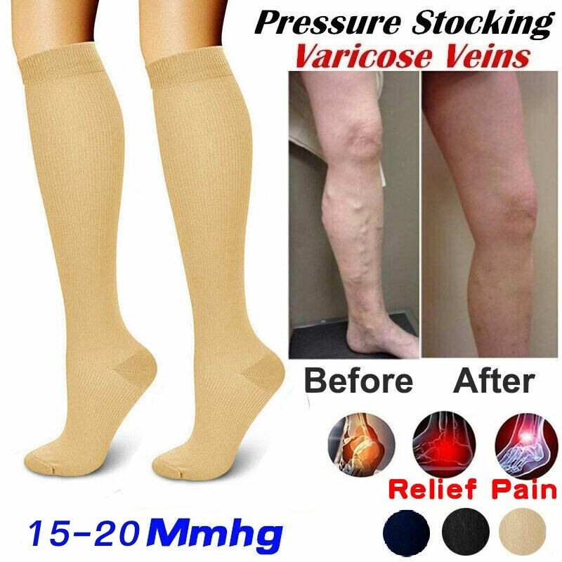US-Medical Compression Socks Support Stockings Travel Flight Socks (15-20 mmHg)