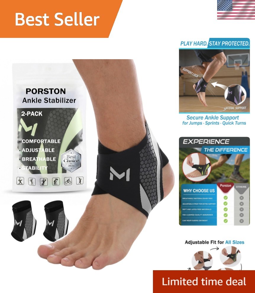 2-Pack Ankle Brace for Men & Women,Adjustable Lace up Ankles Sock,Basketball …