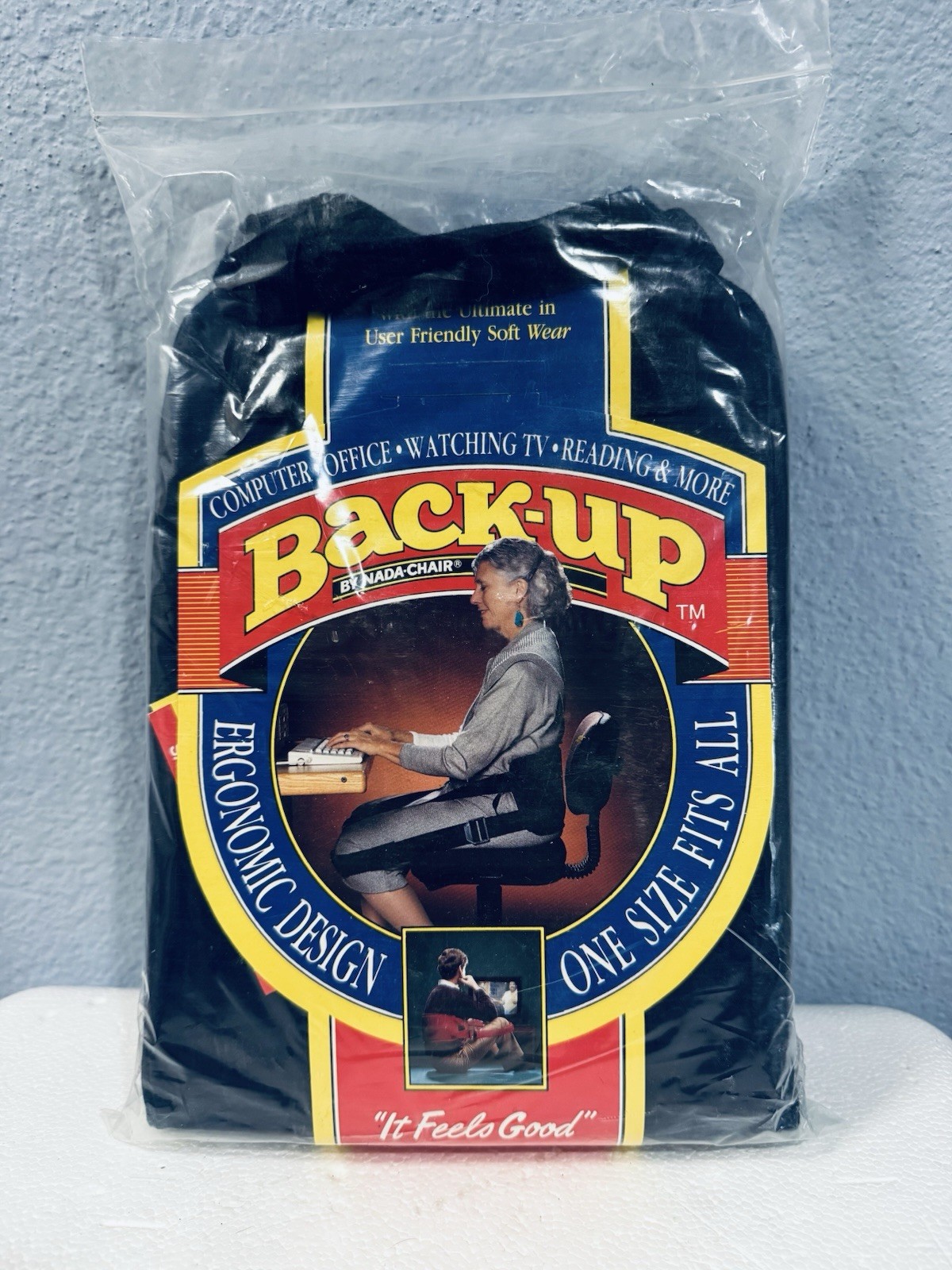 VTG Back-Up Nada Chair Lumbar Back Support Portable Back Sling Black in Bag NEW