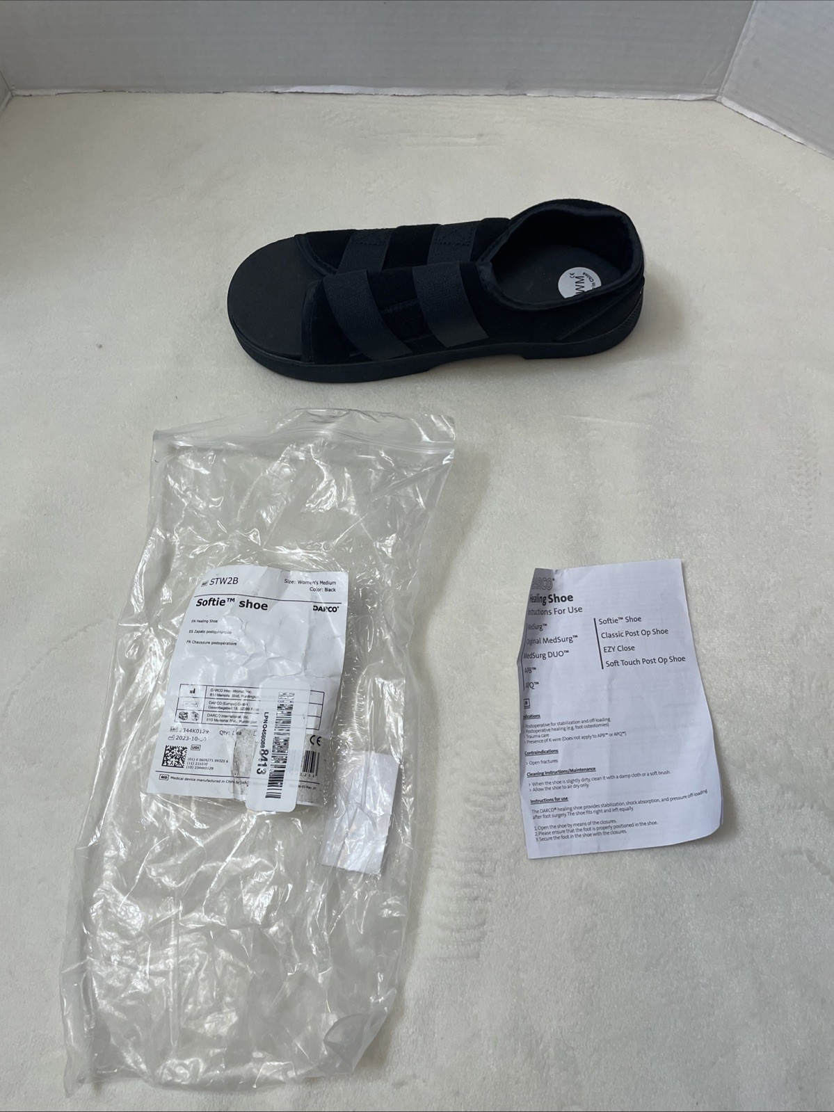 Darco Softie Post Op Surgical Shoe Womens Medium Black STW2B Healing
