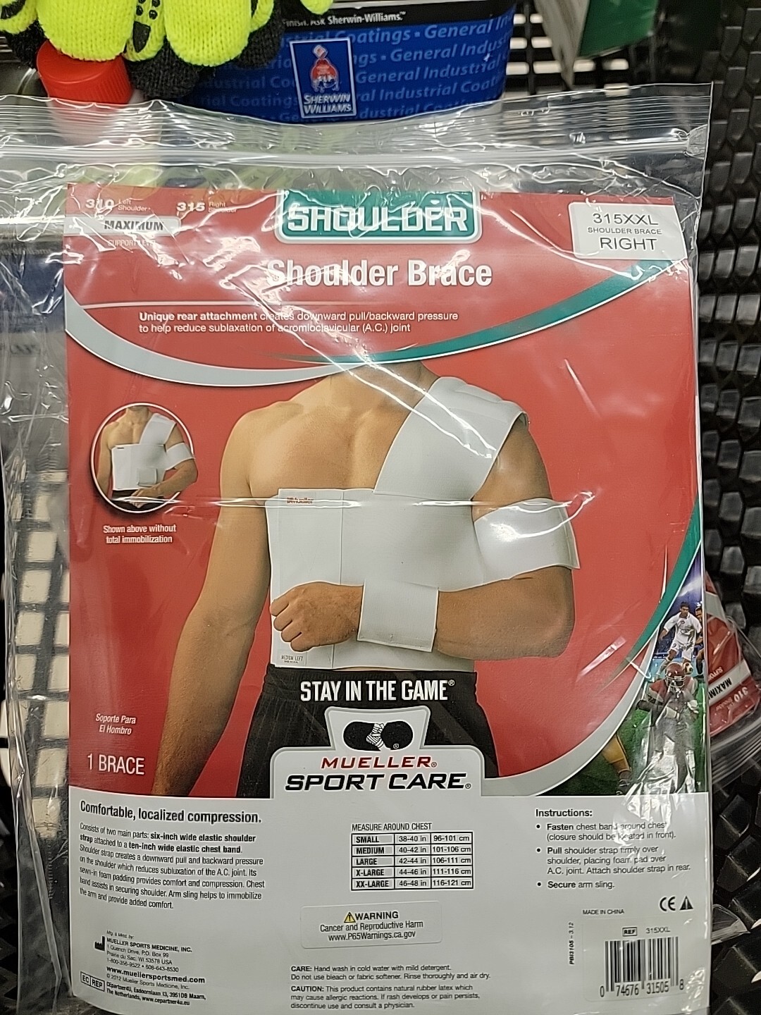 Mueller Shoulder Brace Right, White, Xx-Large RIGHT
