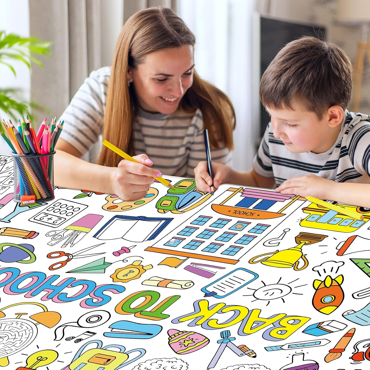 Back to School Large Coloring Poster for Kids 30 X 72 Inch, Giant Coloring Paper