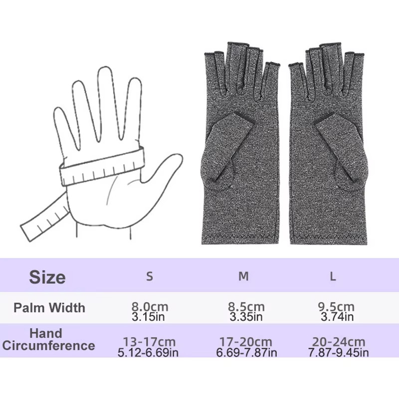 Medical Arthritis Gloves Compression Copper Pain Relief Hand Wrist Support Brace