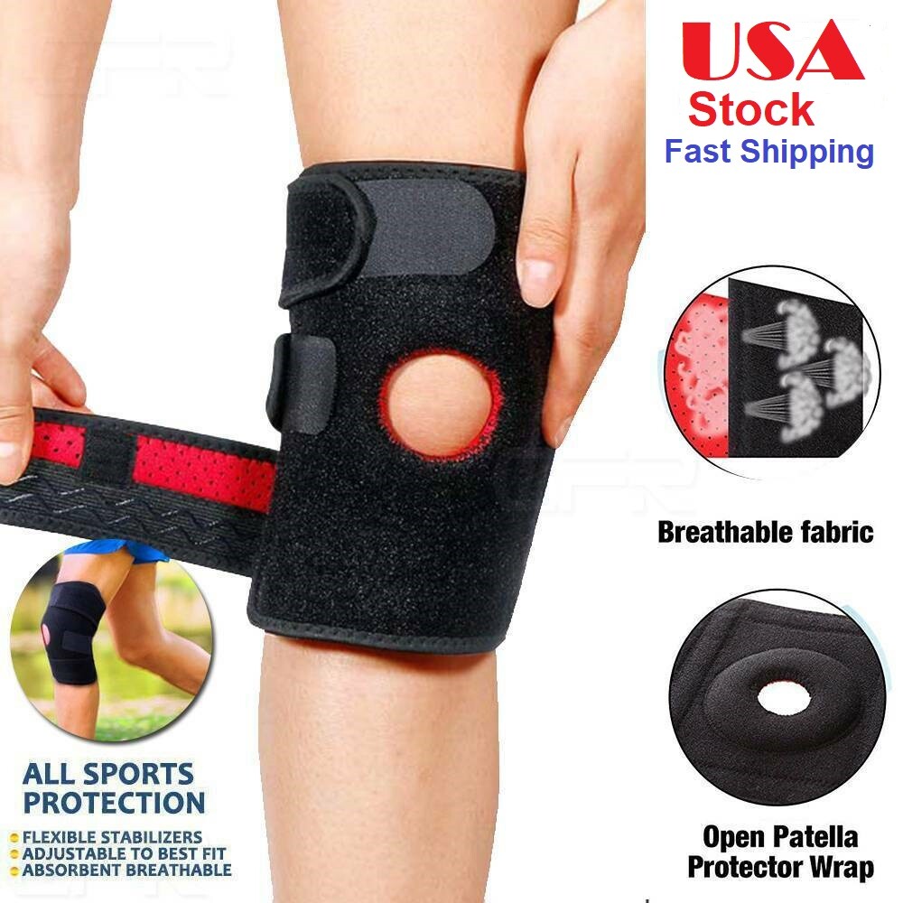 Open Patella Stabilizer Knee Brace Gel Pads Support Joint Pain Arthritis 1x / 2x