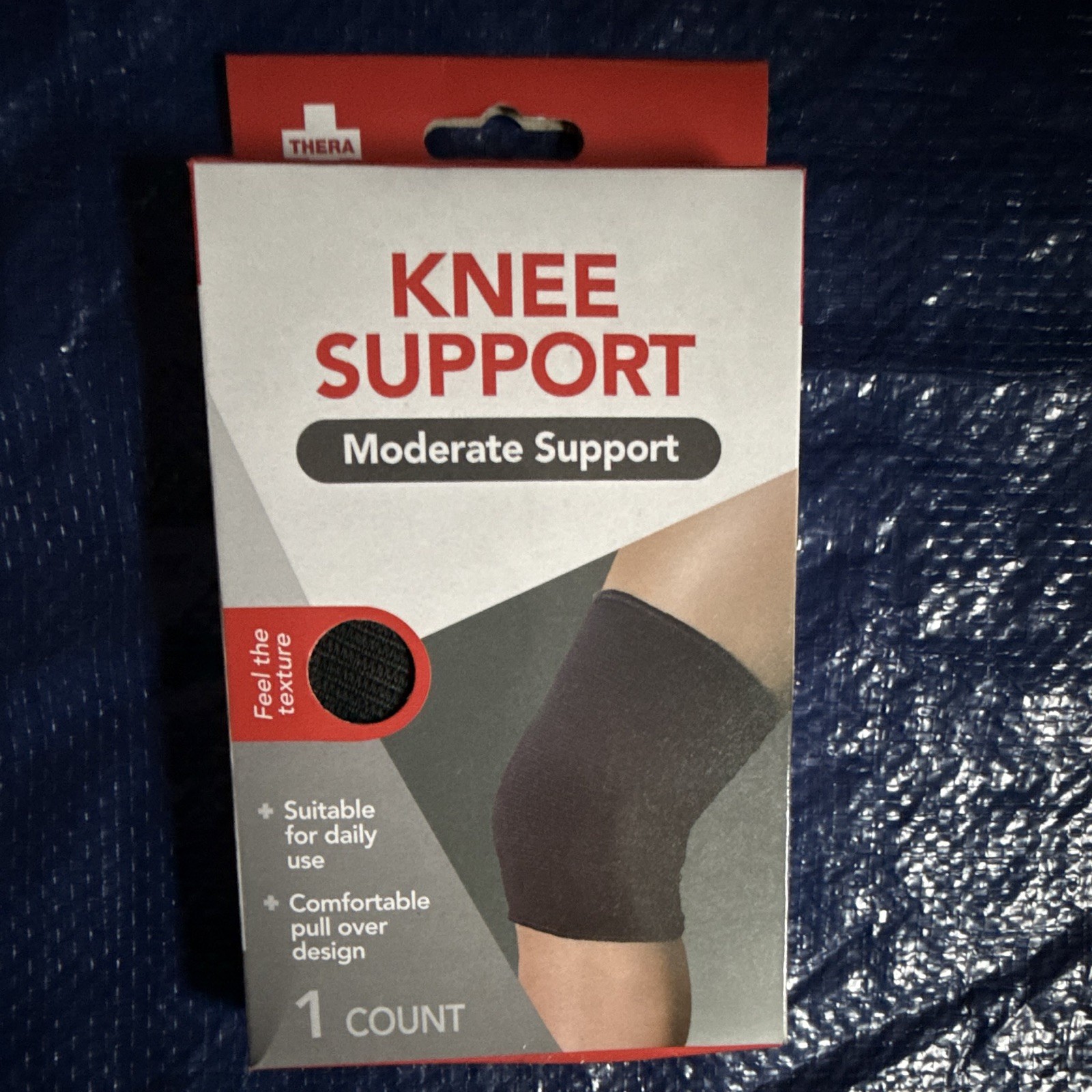 Thera Plus Moderate Support Knee Brace Pull Over Design Black Unisex
