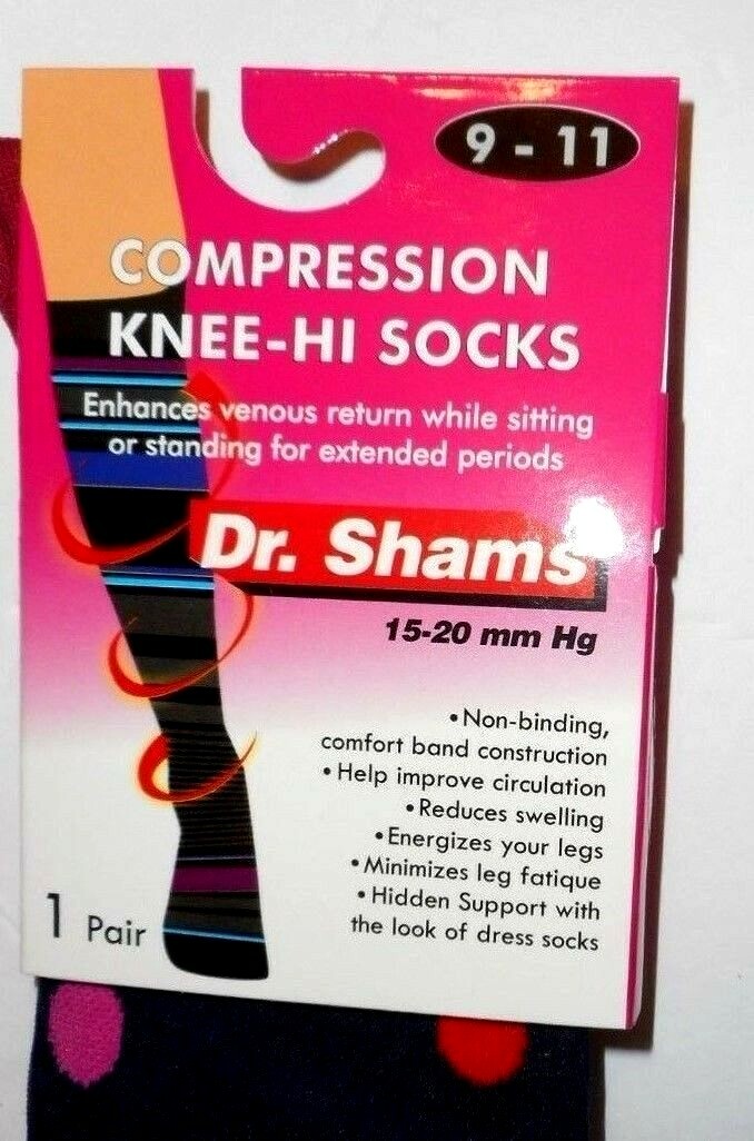 Compression Socks 9-11 Support Anti-Fatigue 15-20 mm Hg Sports Travelers 3 Pair