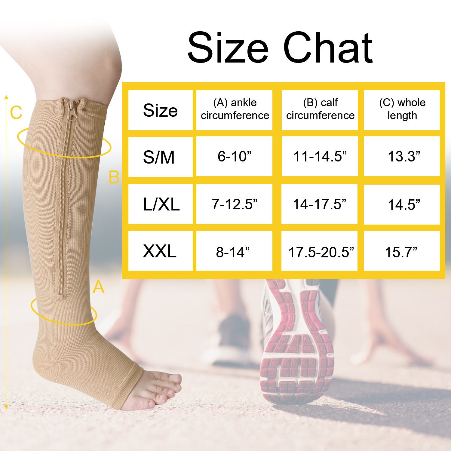 1-5 Pair Zippered Open Toe Compression Socks 20-30mmHg Calf Leg Support Stocking