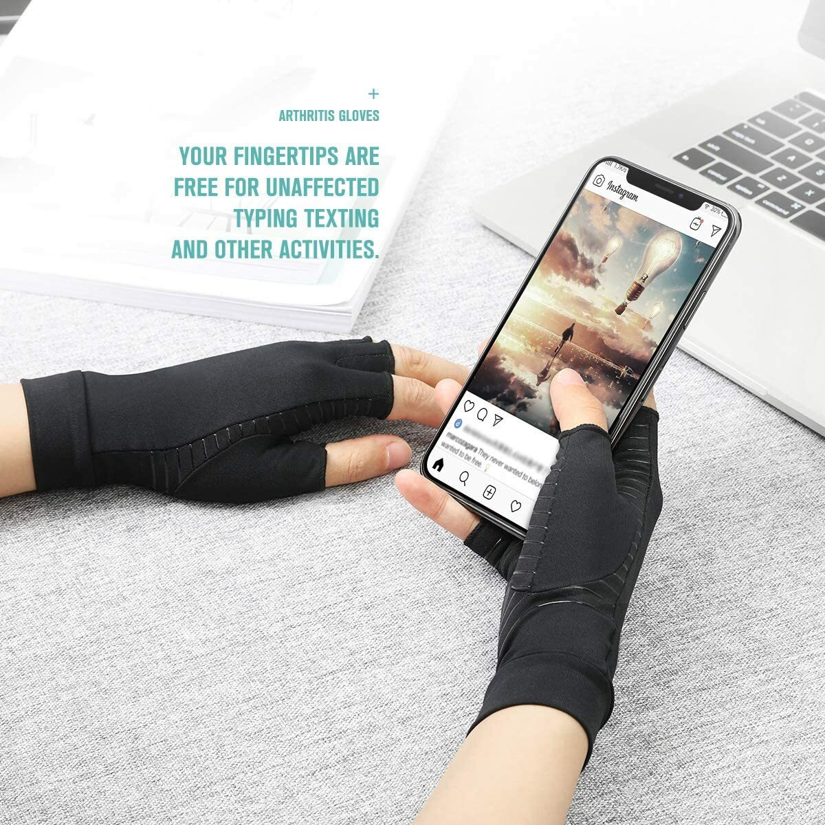 Doeplex Arthritis Gloves Fingerless Compression Gloves Carpal Tunnel Pain Relief