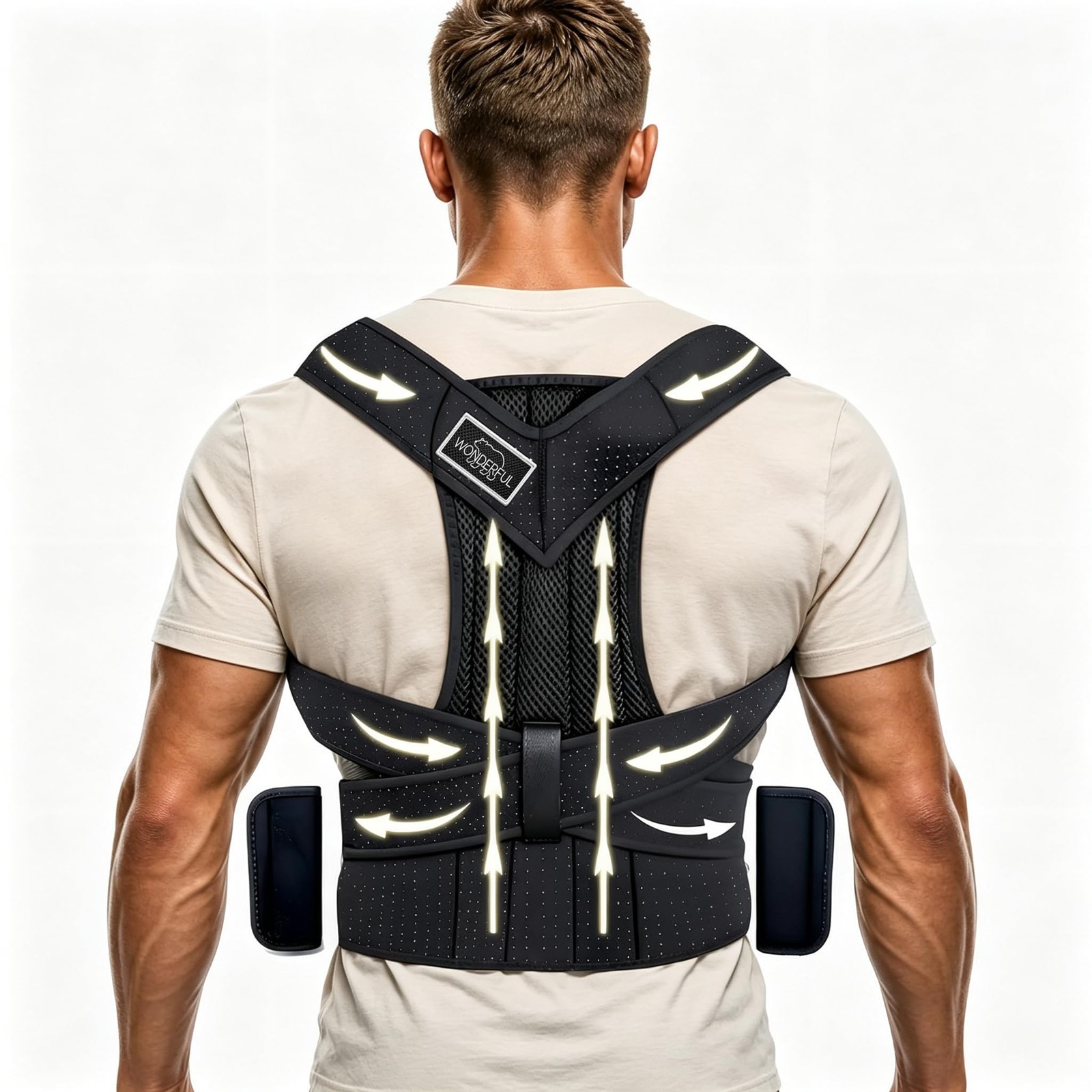 Adjustable Posture Support Brace for Upper Back & Shoulders, Fits Height Unde…